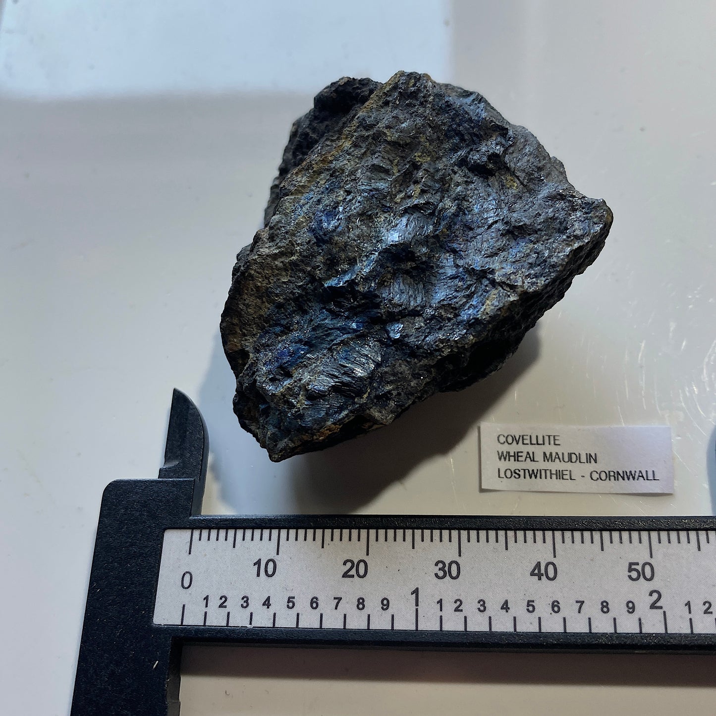 COVELLITE : RARE FROM WHEAL MAUDLIN, LOSTWITHIEL, CORNWALL, ENGLAND. 83g MF5223