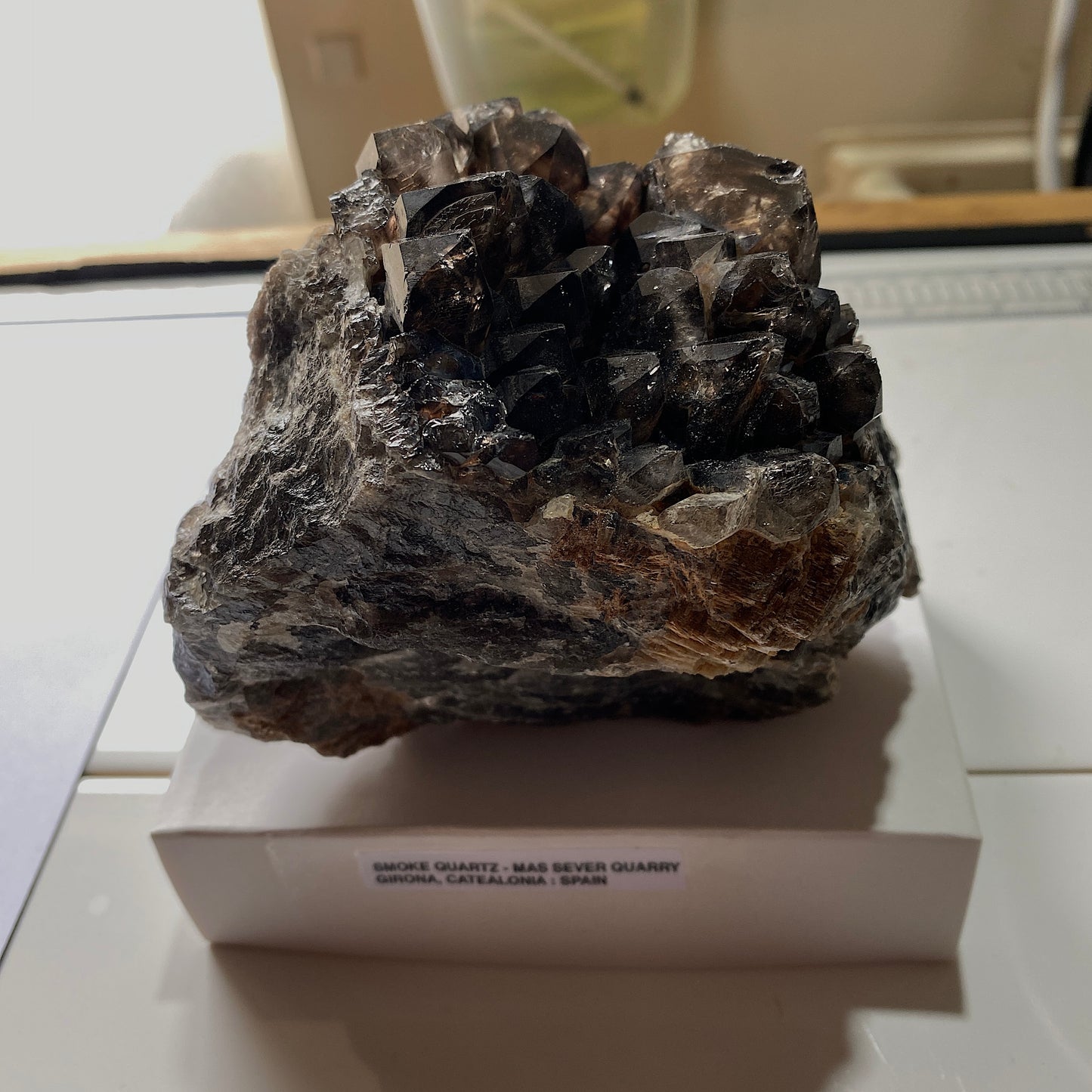 SMOKE QUARTZ CRYSTAL ASSEMBLAGE - MAS SEVER QUARRY, CATEALONIA, SPAIN 1021g MF4440