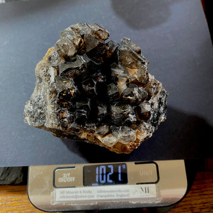 SMOKE QUARTZ CRYSTAL ASSEMBLAGE - MAS SEVER QUARRY, CATEALONIA, SPAIN 1021g MF4440