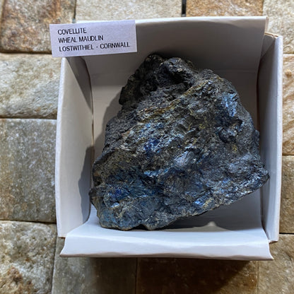 COVELLITE : RARE FROM WHEAL MAUDLIN, LOSTWITHIEL, CORNWALL, ENGLAND. 83g MF5223