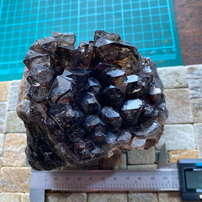 SMOKE QUARTZ CRYSTAL ASSEMBLAGE - MAS SEVER QUARRY, CATEALONIA, SPAIN 1021g MF4440