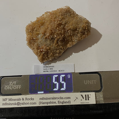 HEMIMORPHITE : OJUELA MINE, MAPIMI, DURANGO, MEXICO. 55g MF5224