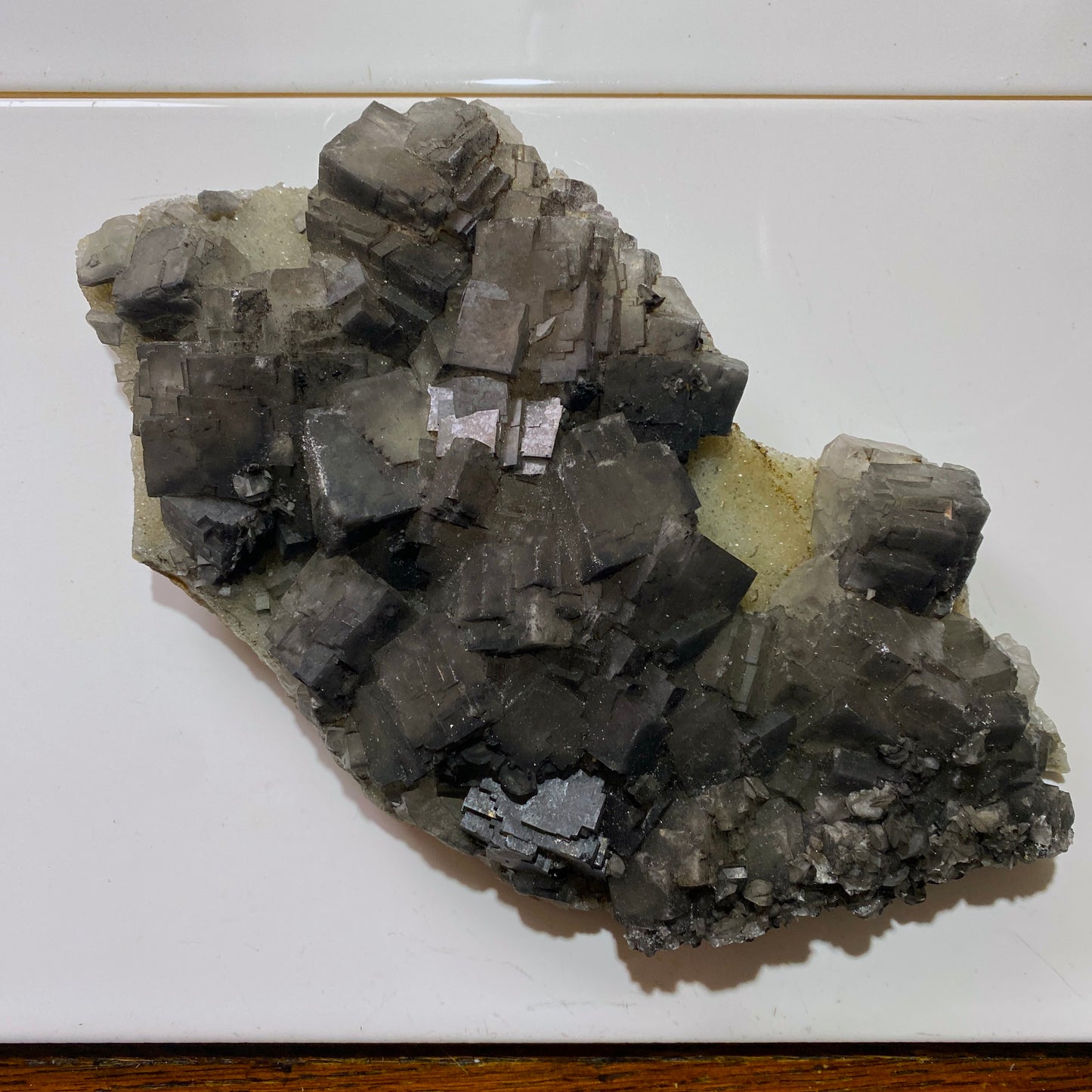 FLUORITE ON QUARTZ - BLACKDENE MINE, IRESHOPEBURN, STANHOPE, CO. DURHAM, ENGLAND