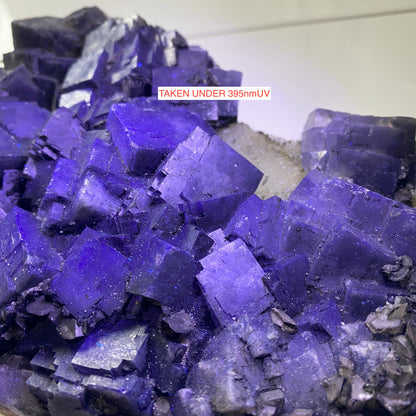 FLUORITE ON QUARTZ - BLACKDENE MINE, IRESHOPEBURN, STANHOPE, CO. DURHAM, ENGLAND