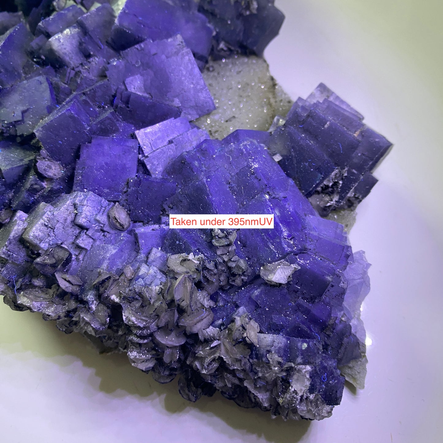 FLUORITE ON QUARTZ - BLACKDENE MINE, IRESHOPEBURN, STANHOPE, CO. DURHAM, ENGLAND