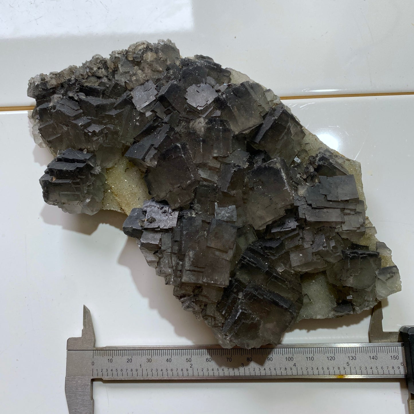 FLUORITE ON QUARTZ - BLACKDENE MINE, IRESHOPEBURN, STANHOPE, CO. DURHAM, ENGLAND