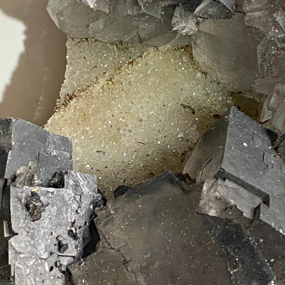 FLUORITE ON QUARTZ - BLACKDENE MINE, IRESHOPEBURN, STANHOPE, CO. DURHAM, ENGLAND