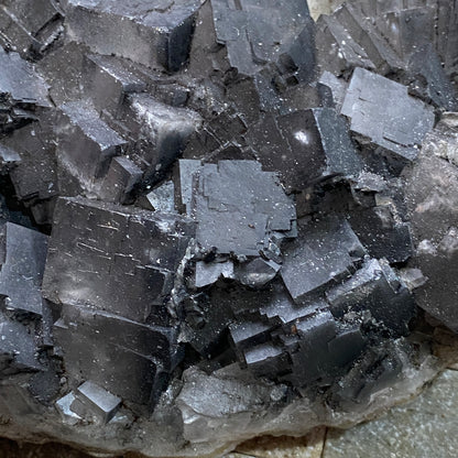 FLUORITE ON QUARTZ - BLACKDENE MINE, IRESHOPEBURN, STANHOPE, CO. DURHAM, ENGLAND