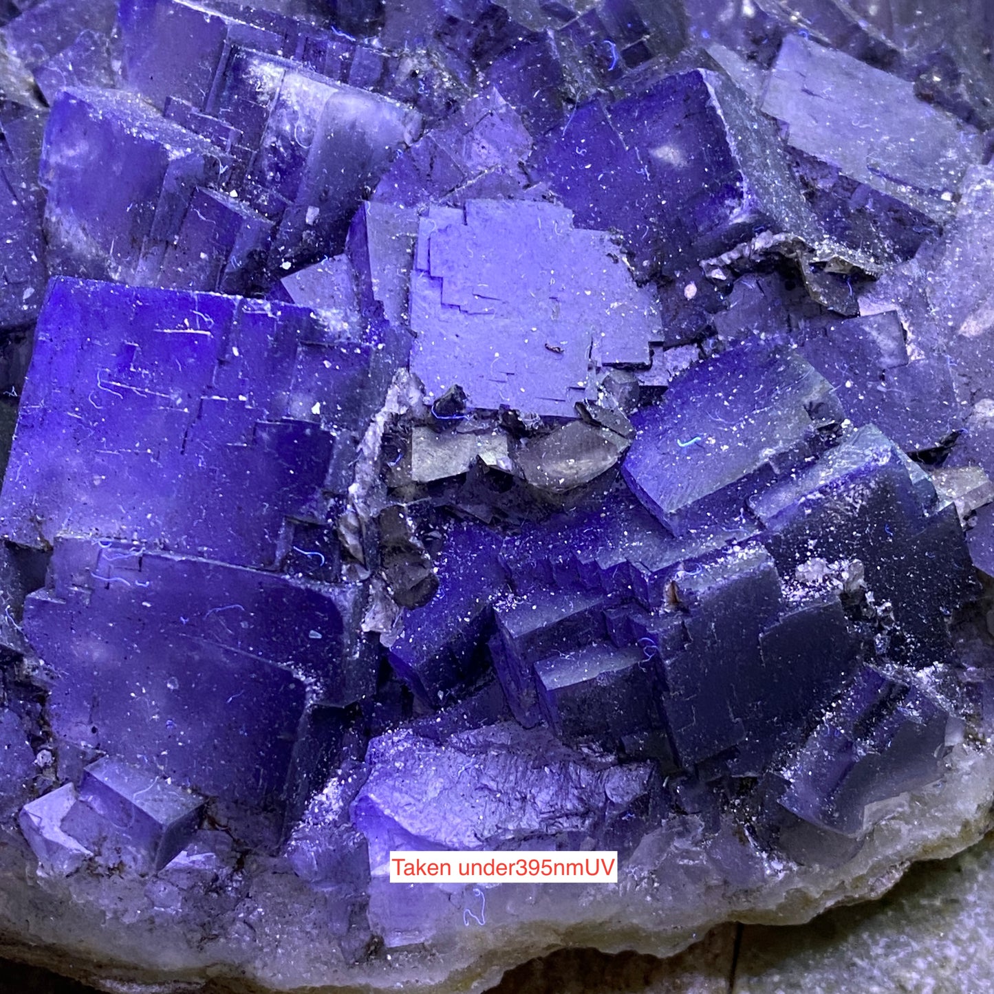 FLUORITE ON QUARTZ - BLACKDENE MINE, IRESHOPEBURN, STANHOPE, CO. DURHAM, ENGLAND