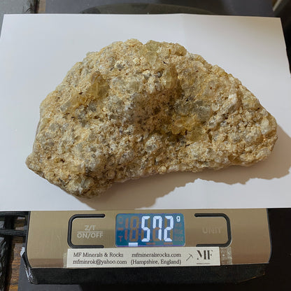 FLUORITE WITH QUARTZ : RAMPGILL MINE, NENTHEAD, CUMBRIA, ENGLAND 592g MF1558