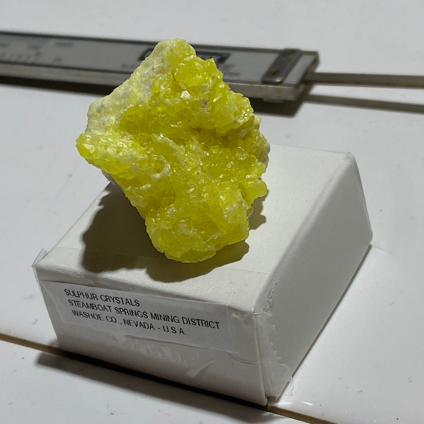 SULPHUR CRYSTALLISATION : STEAMBOAT SPRINGS MINING DISTRICT, NEVADA, U.S.A. 14g MF5227