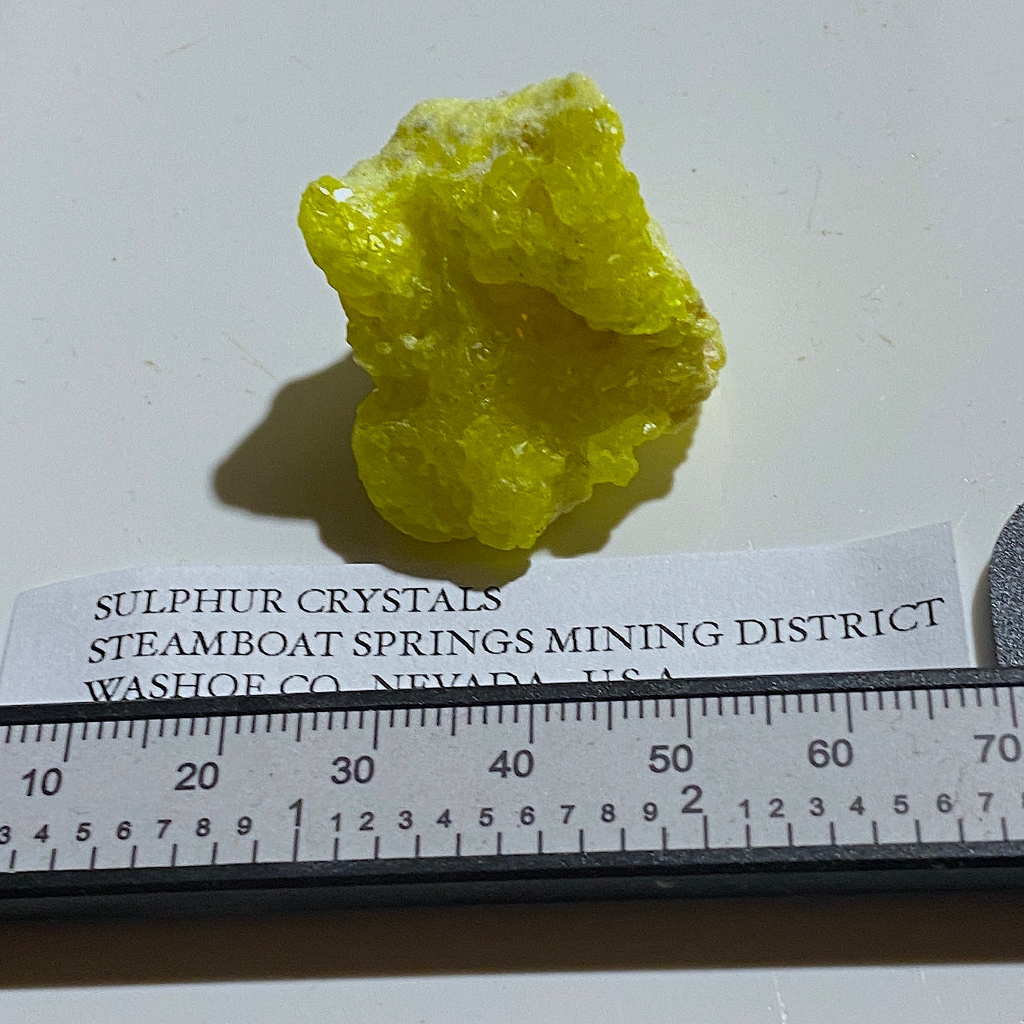 SULPHUR CRYSTALLISATION : STEAMBOAT SPRINGS MINING DISTRICT, NEVADA, U.S.A. 14g MF5227