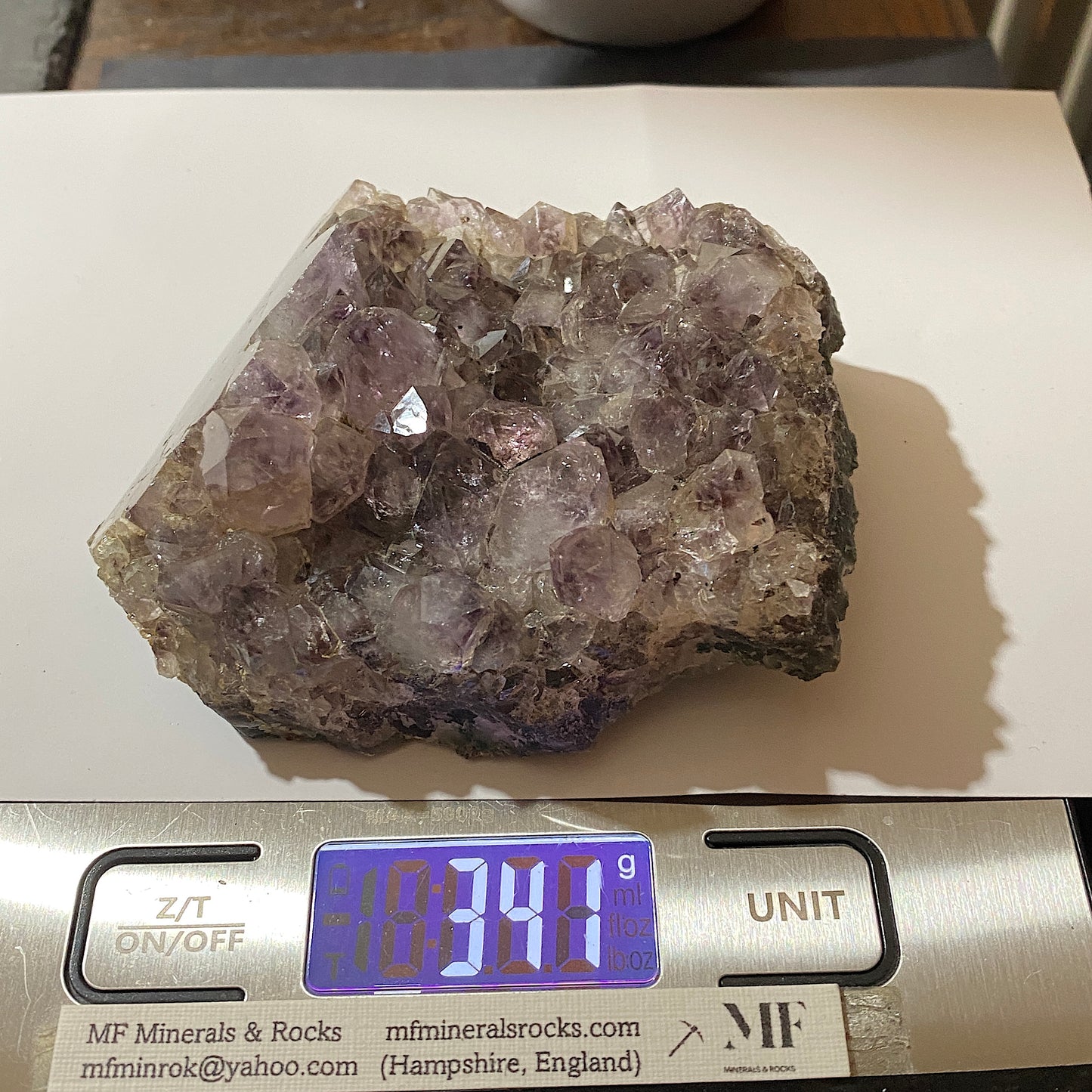 AMETHYST QUARTZ CRYSTAL ASSEMBLAGE.  AMETISTA, BRAZIL 343g MF1516