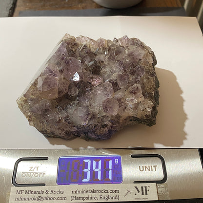 AMETHYST QUARTZ CRYSTAL ASSEMBLAGE.  AMETISTA, BRAZIL 343g MF1516