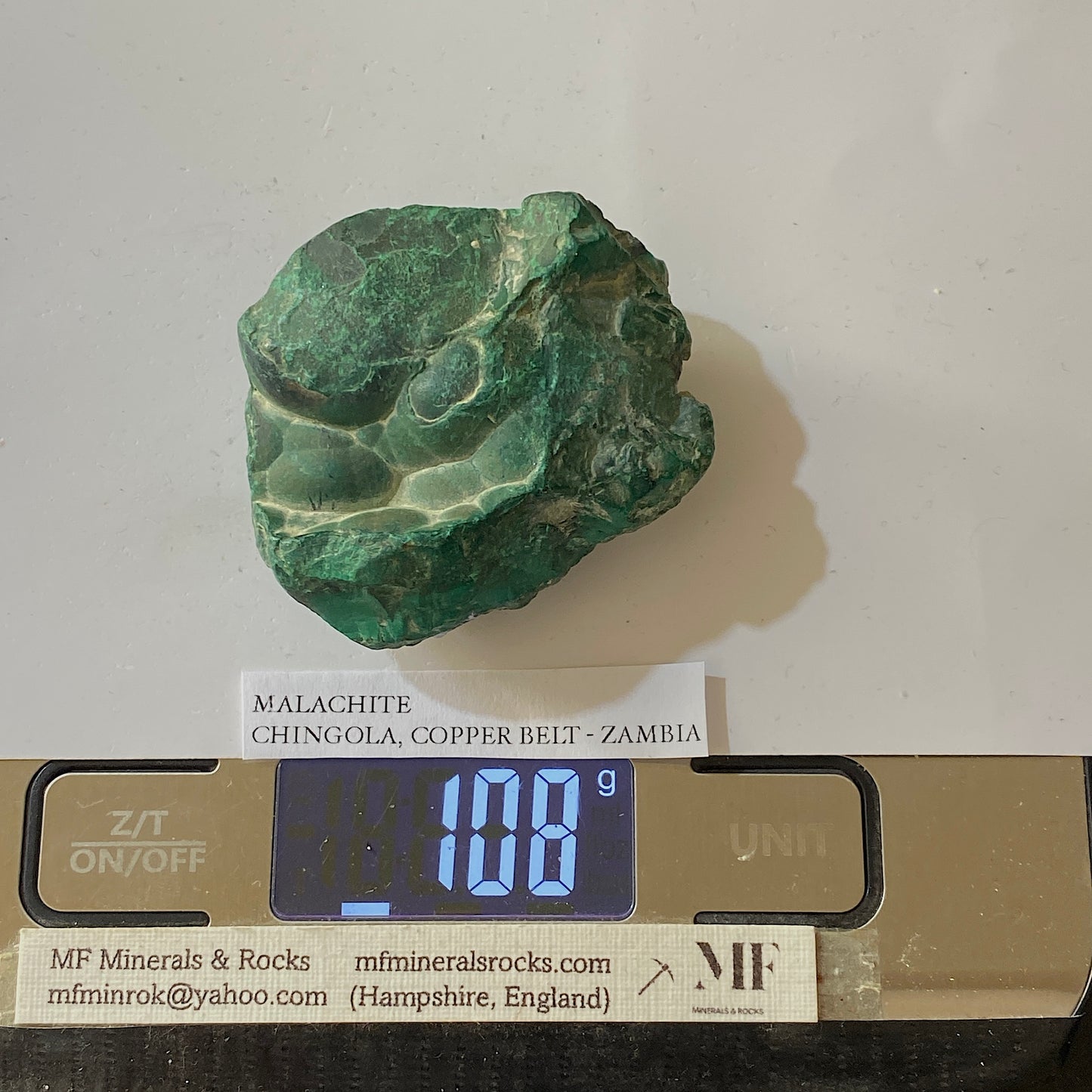 MALACHITE : CHINGOLA, COPPER BELT PROVINCE, ZAMBIA  108g MF5231