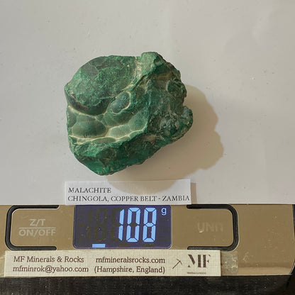MALACHITE : CHINGOLA, COPPER BELT PROVINCE, ZAMBIA  108g MF5231