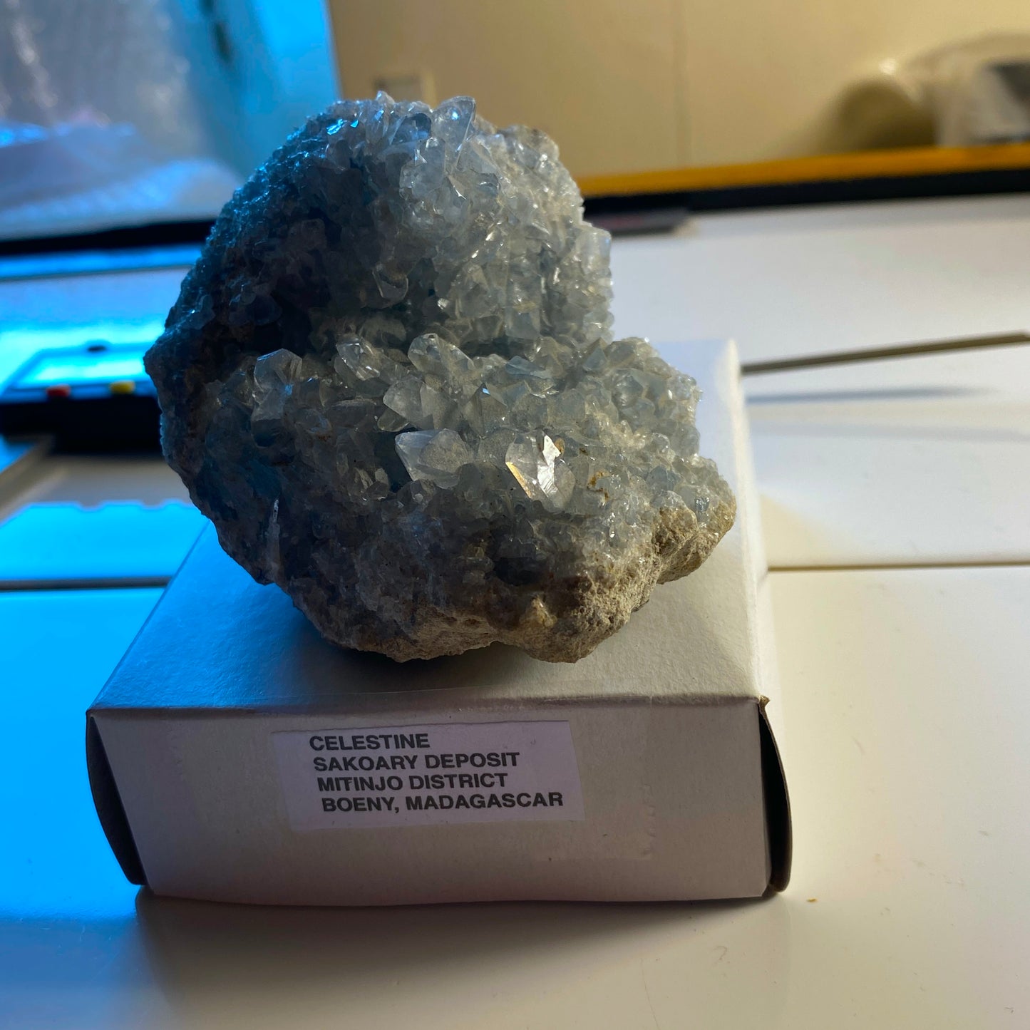 CELESTITE CRYSTAL ASSEMBLAGE FROM SAKOARY DEPOSIT, , MADAGASCAR  303g MF2033