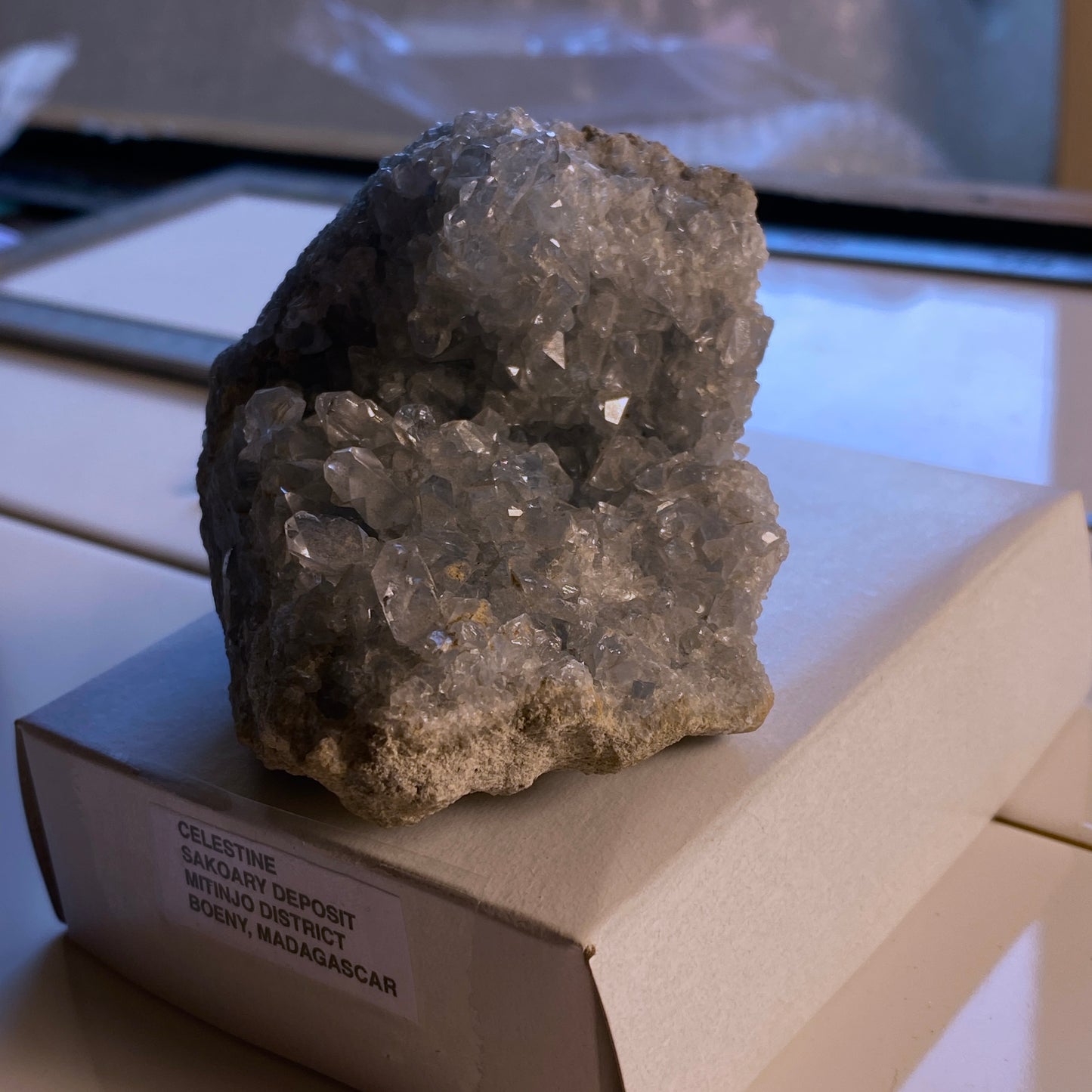 CELESTITE CRYSTAL ASSEMBLAGE FROM SAKOARY DEPOSIT, , MADAGASCAR  303g MF2033