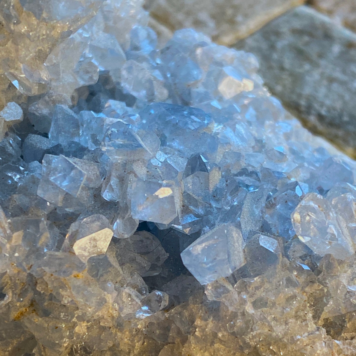 CELESTITE CRYSTAL ASSEMBLAGE FROM SAKOARY DEPOSIT, , MADAGASCAR  303g MF2033