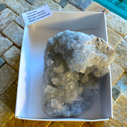 CELESTITE CRYSTAL ASSEMBLAGE FROM SAKOARY DEPOSIT, , MADAGASCAR  303g MF2033