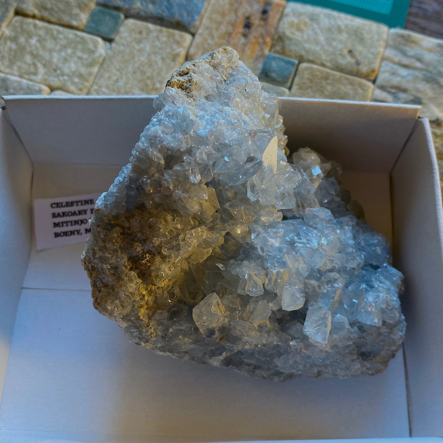 CELESTITE CRYSTAL ASSEMBLAGE FROM SAKOARY DEPOSIT, , MADAGASCAR  303g MF2033