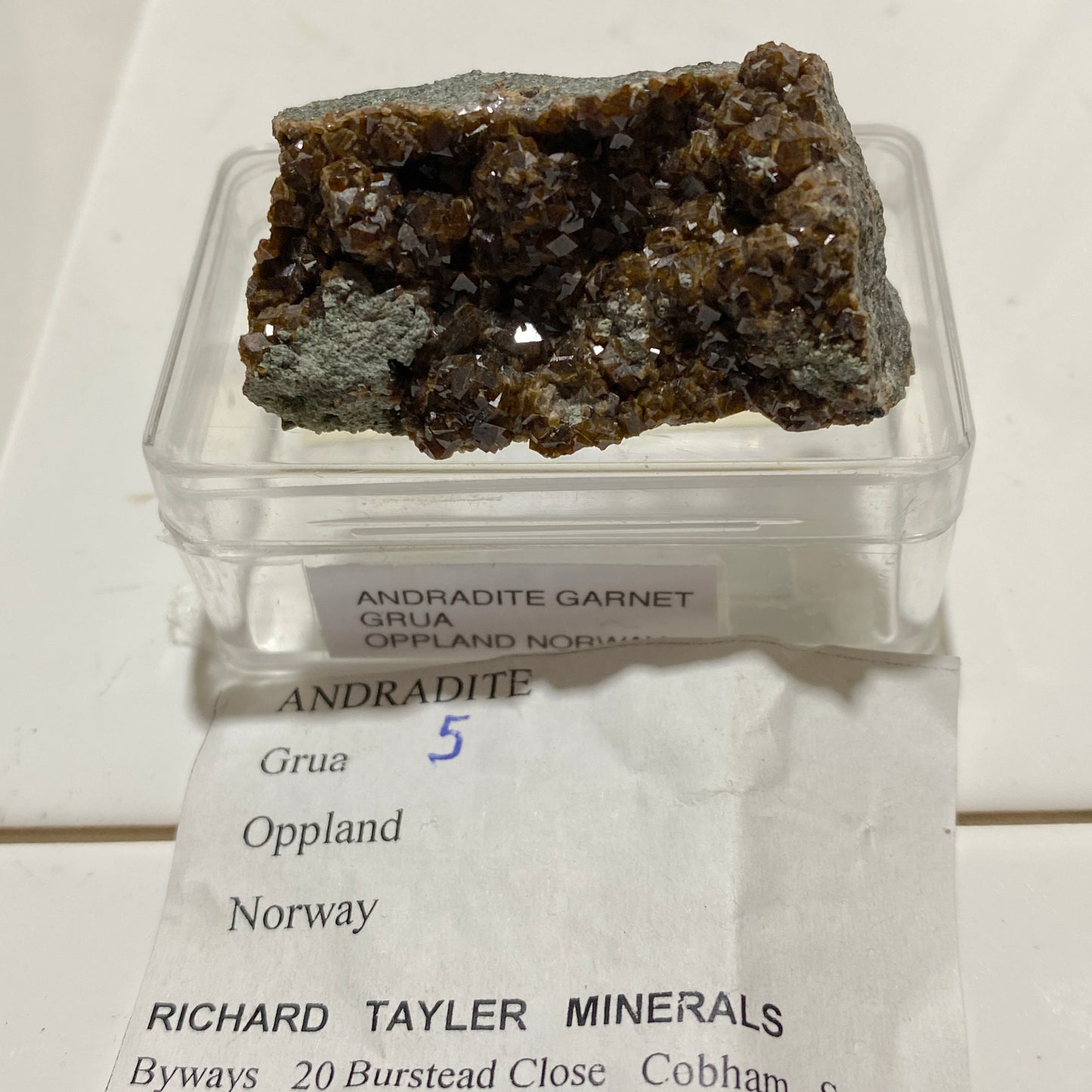 ANDRADITE GARNET CRYSTAL ASSEMBLAGE, SKJERPEMYR MINE, NORWAY 29g MF1562