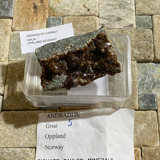 ANDRADITE GARNET CRYSTAL ASSEMBLAGE, SKJERPEMYR MINE, NORWAY 29g MF1562