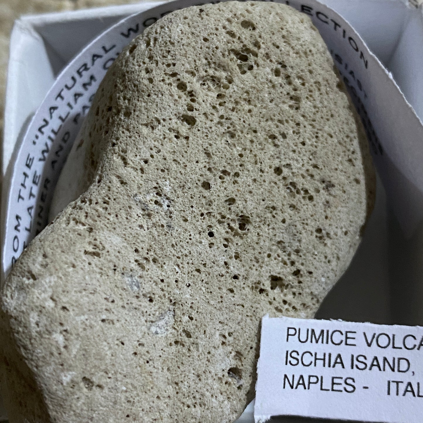 PUMICE VOLCANIC ROCK - ISCHIA ISALND, NAPLES, ITALY. 17g. MF4227