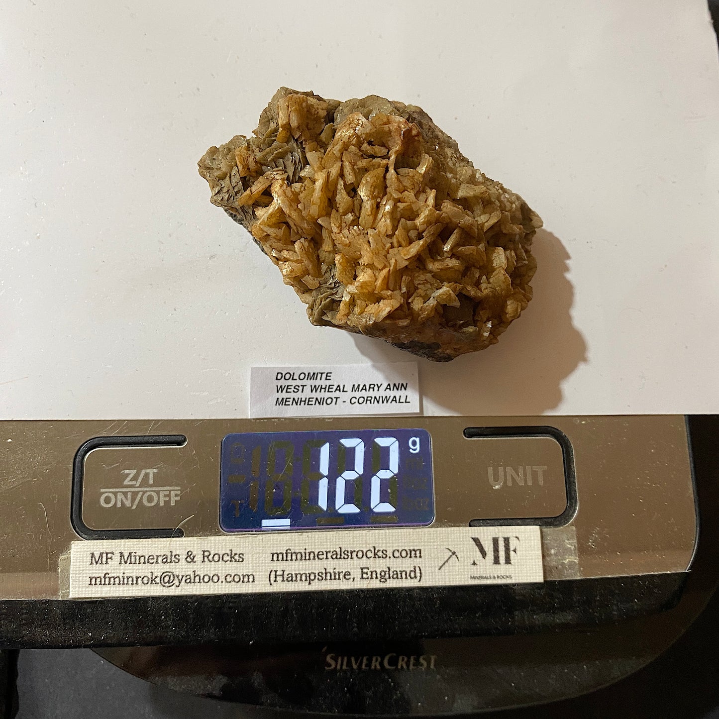 DOLOMITE WITH GALENA : WEST WHEAL MAR ANN, MENHENIOT, CORNWALL  122g MF5234
