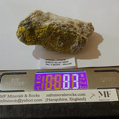 PYROMORPHITE : BWICH GLAS MINE, TAL-Y-BONT, CEREDIGION, WALES, U.K. 83g MF5236