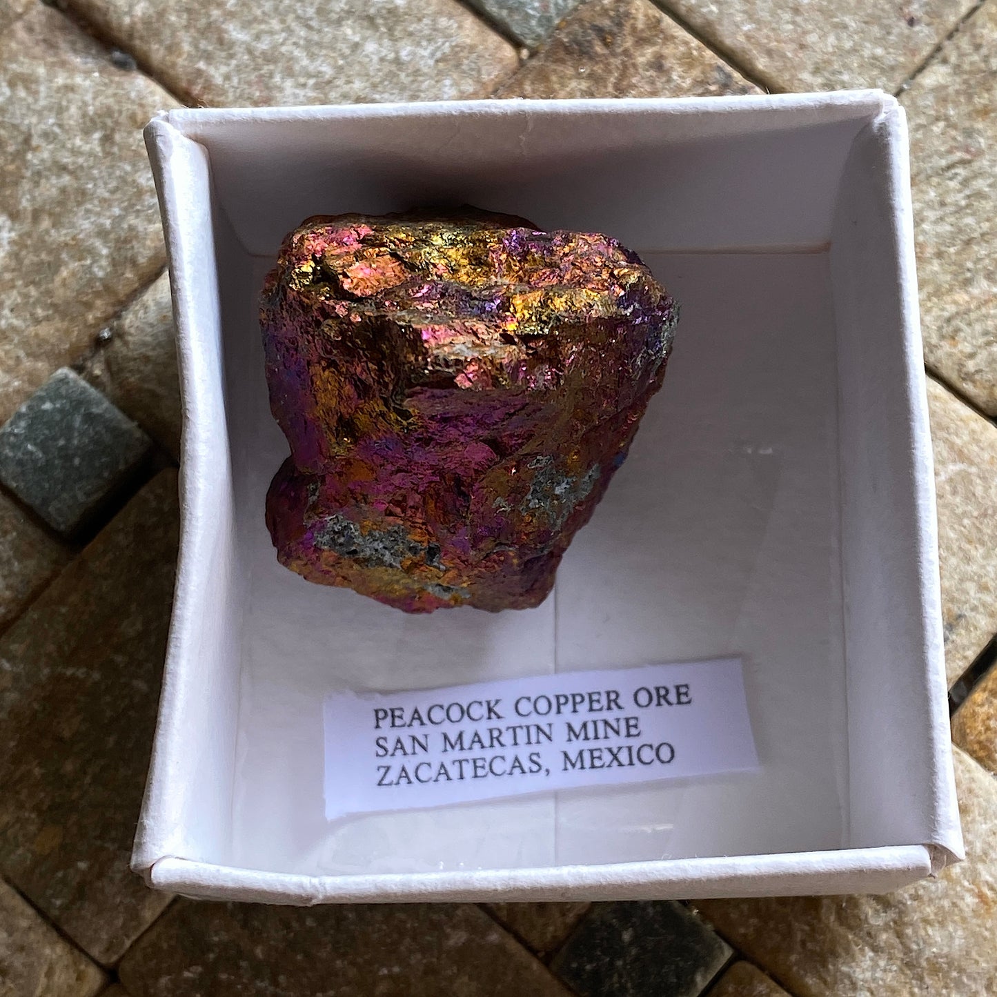 PEACOCK COPPER ORE FROM SAN MARTIN MINE, MEXICO 44g MF2044