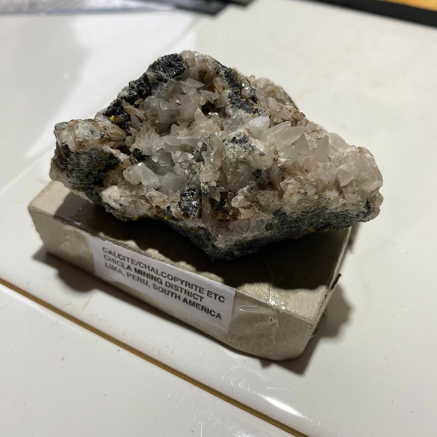 CALCITE/CHALCOPYRITE ETC FROM CHICLA MINING DISTRICT, PERU 140g MF1513