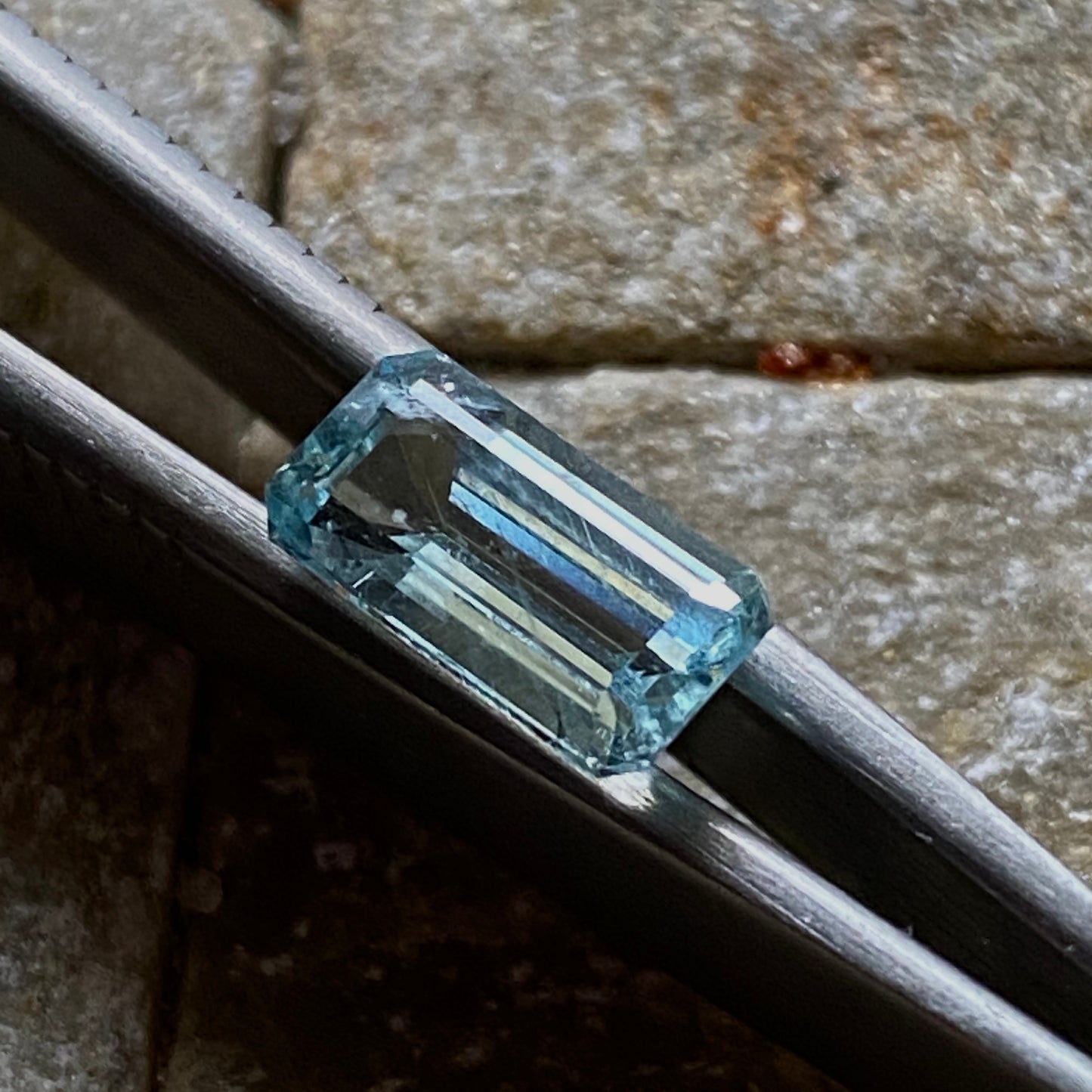 AQUAMARINE BERYL NATURAL MINED GEMSTONE - NDOLA, COPPER BELT, ZAMBIA. 1.30Ct MFG724