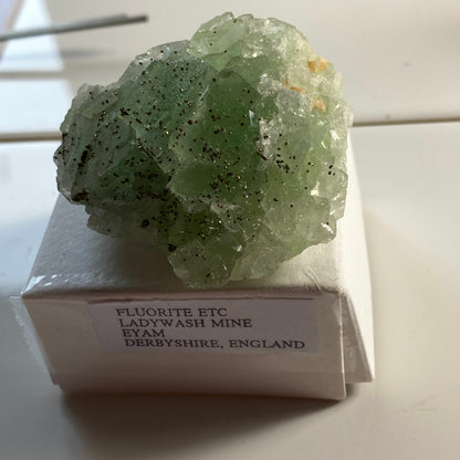 FLUORITE/MARCASITE/QUARTZ. - LADYWASH MINE, EYAM, DERBYSHIRE  64g MF2048