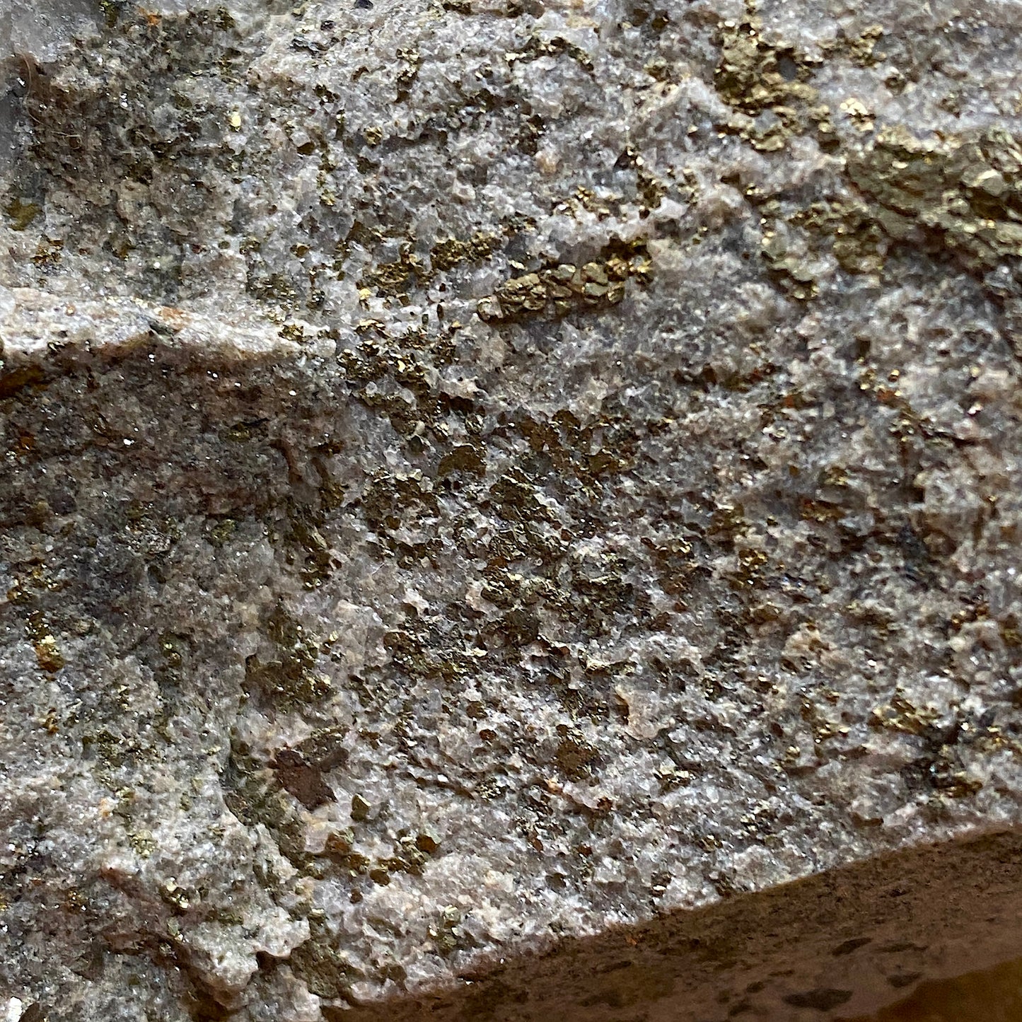CALCITE WITH PYRITE ON ANDESITE : RARE SPECIMEN - ESQUEL DEPOSIT, CHUBUT PROV., ARGENTINA 286g MF5243