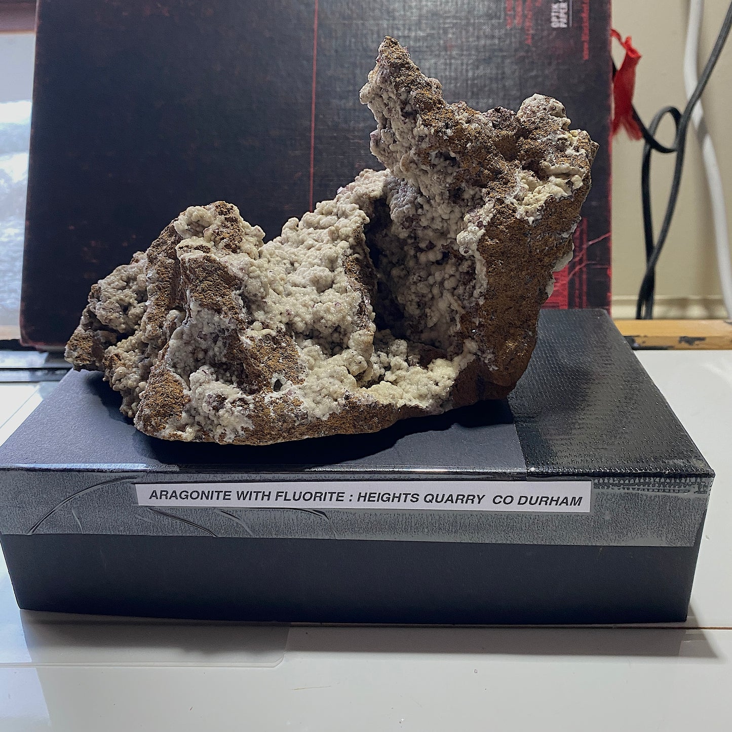 ARAGONITE WITH FLUORITE : HEIGHTS MINE, WESTGATE, CO DURHAM : ENGLAND 959g MF4558