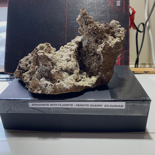 ARAGONITE WITH FLUORITE : HEIGHTS MINE, WESTGATE, CO DURHAM : ENGLAND 959g MF4558