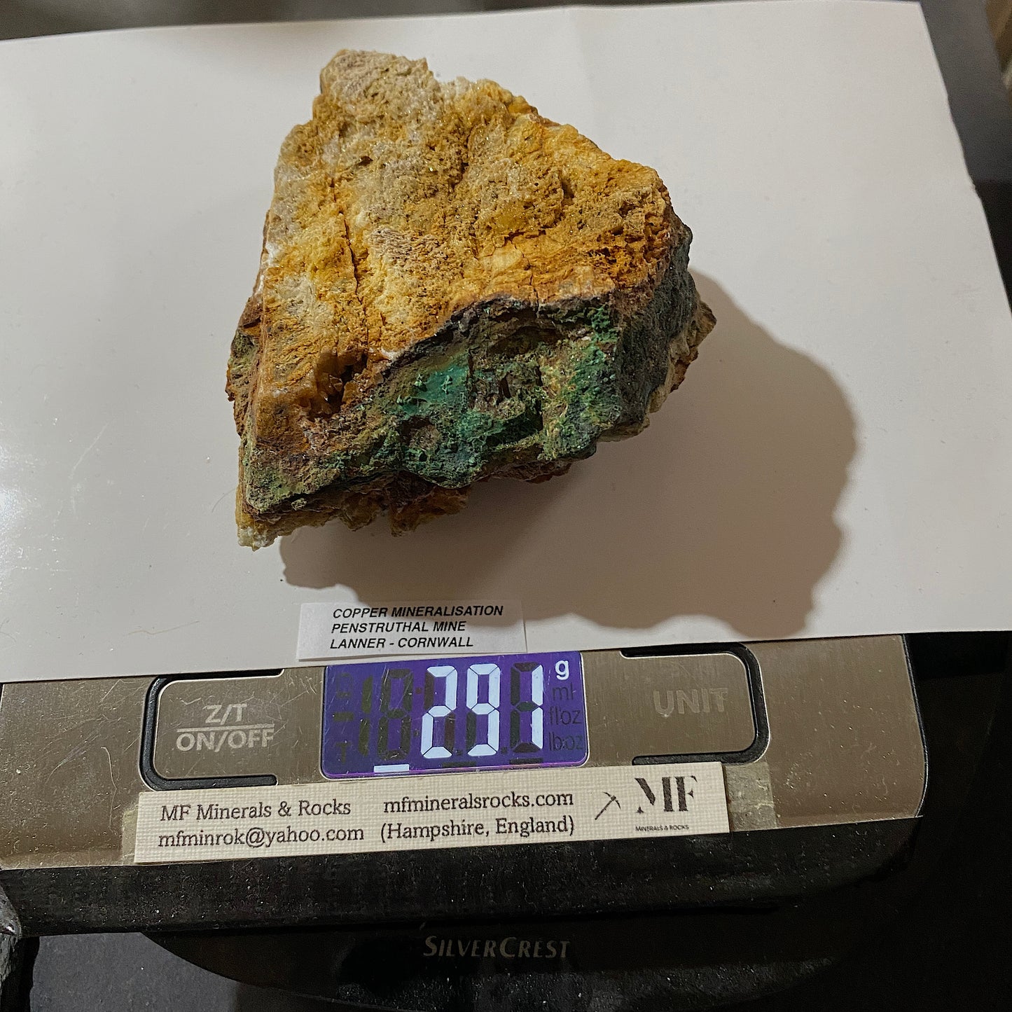 COPPER MINERALISATION : PENSTRUTHAL MINE, LANNER, CORNWALL, 291g MF5244