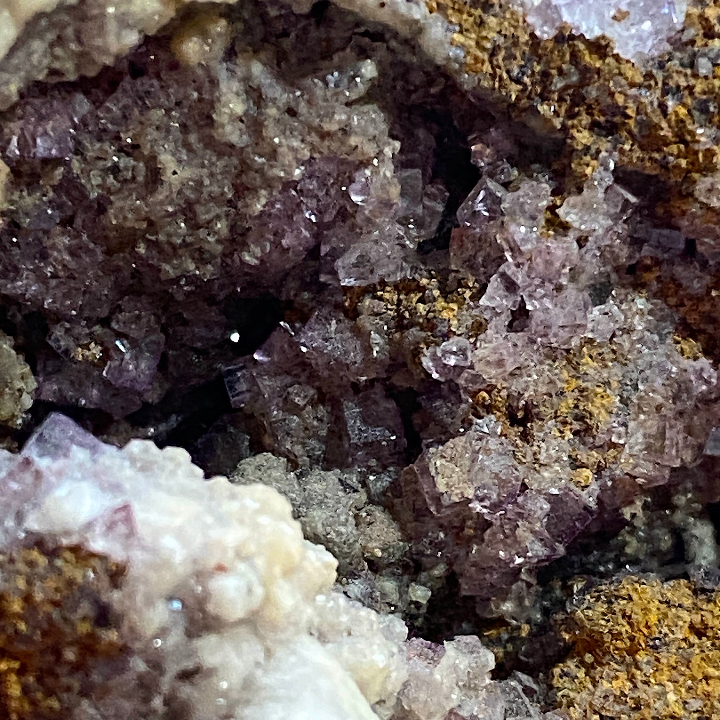 ARAGONITE WITH FLUORITE : HEIGHTS MINE, WESTGATE, CO DURHAM : ENGLAND 959g MF4558