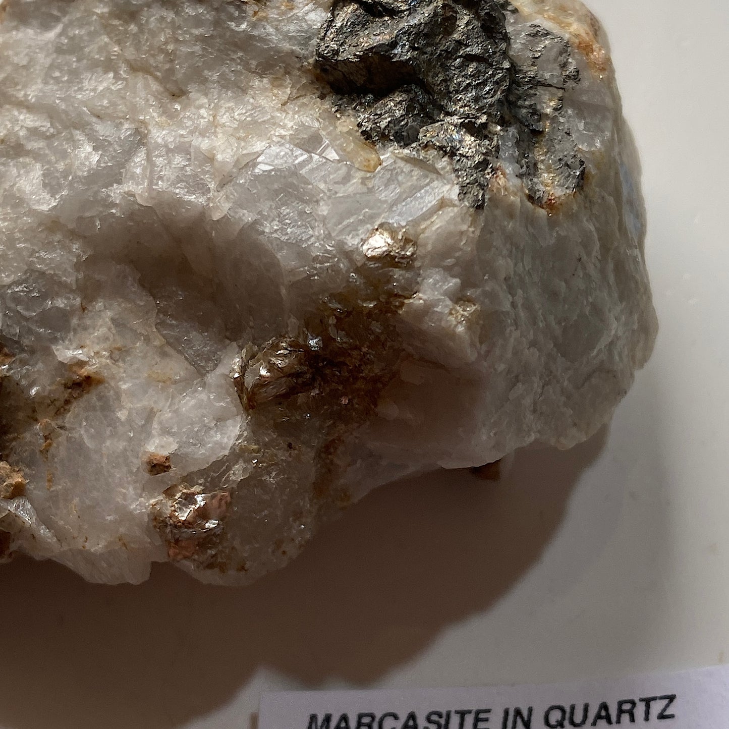MARCASITE IN QUARTZ : WEST WHEAL KITTY, ST AGNES, CORNWALL. 119g MF5248