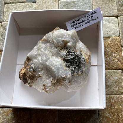 MARCASITE IN QUARTZ : WEST WHEAL KITTY, ST AGNES, CORNWALL. 119g MF5248