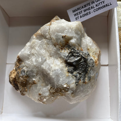 MARCASITE IN QUARTZ : WEST WHEAL KITTY, ST AGNES, CORNWALL. 119g MF5248