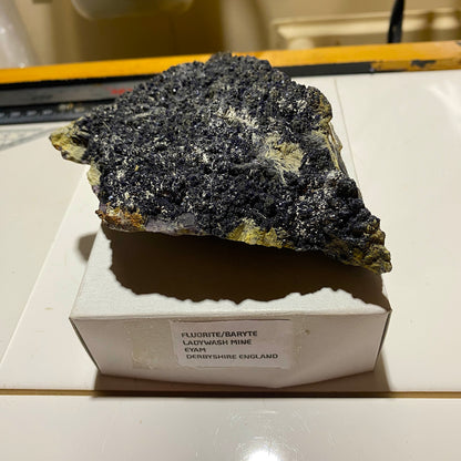 FLUORITE/BARYTE/MARCASITE/CALCITE : LADYWASH MINE, EYAM, DERBYSHIRE, ENGLAND 491g MF1625