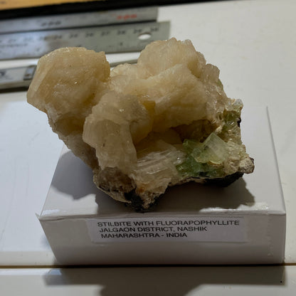 STILBITE WITH FLUORAPOPHYLLITE - JALGAON, MAHARASHTRA, INDIA. 110g. MF4233