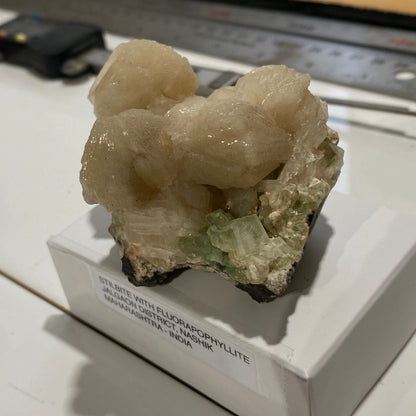 STILBITE WITH FLUORAPOPHYLLITE - JALGAON, MAHARASHTRA, INDIA. 110g. MF4233