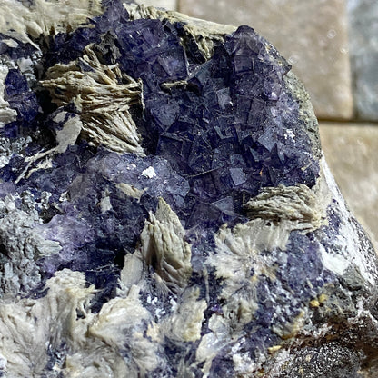 FLUORITE/BARYTE/MARCASITE/CALCITE : LADYWASH MINE, EYAM, DERBYSHIRE, ENGLAND 491g MF1625