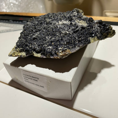 FLUORITE/BARYTE/MARCASITE/CALCITE : LADYWASH MINE, EYAM, DERBYSHIRE, ENGLAND 491g MF1625