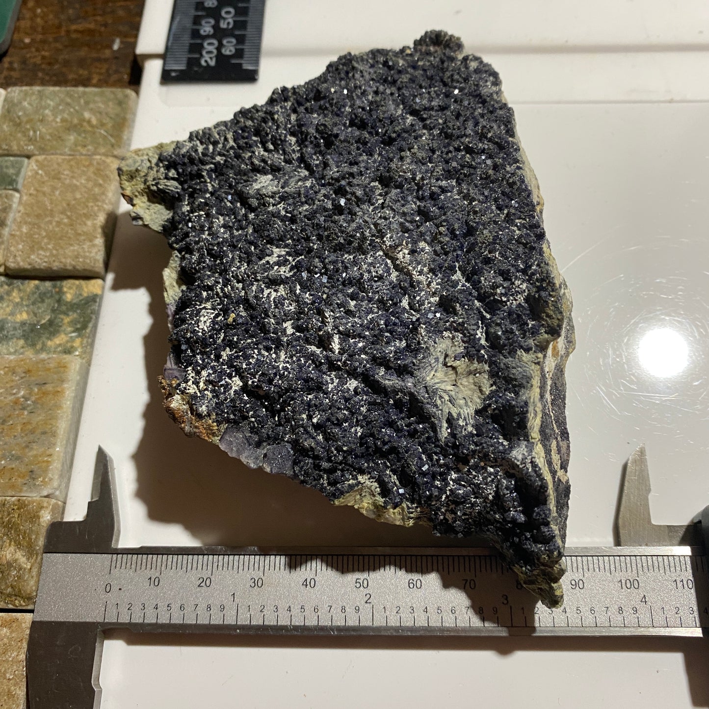 FLUORITE/BARYTE/MARCASITE/CALCITE : LADYWASH MINE, EYAM, DERBYSHIRE, ENGLAND 491g MF1625