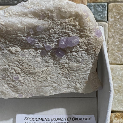 SPODUMENE [KUNZITE]  CRYSTALS ON ALBITE -  LAGHMAN, AFGHANISTAN  45g MF4234