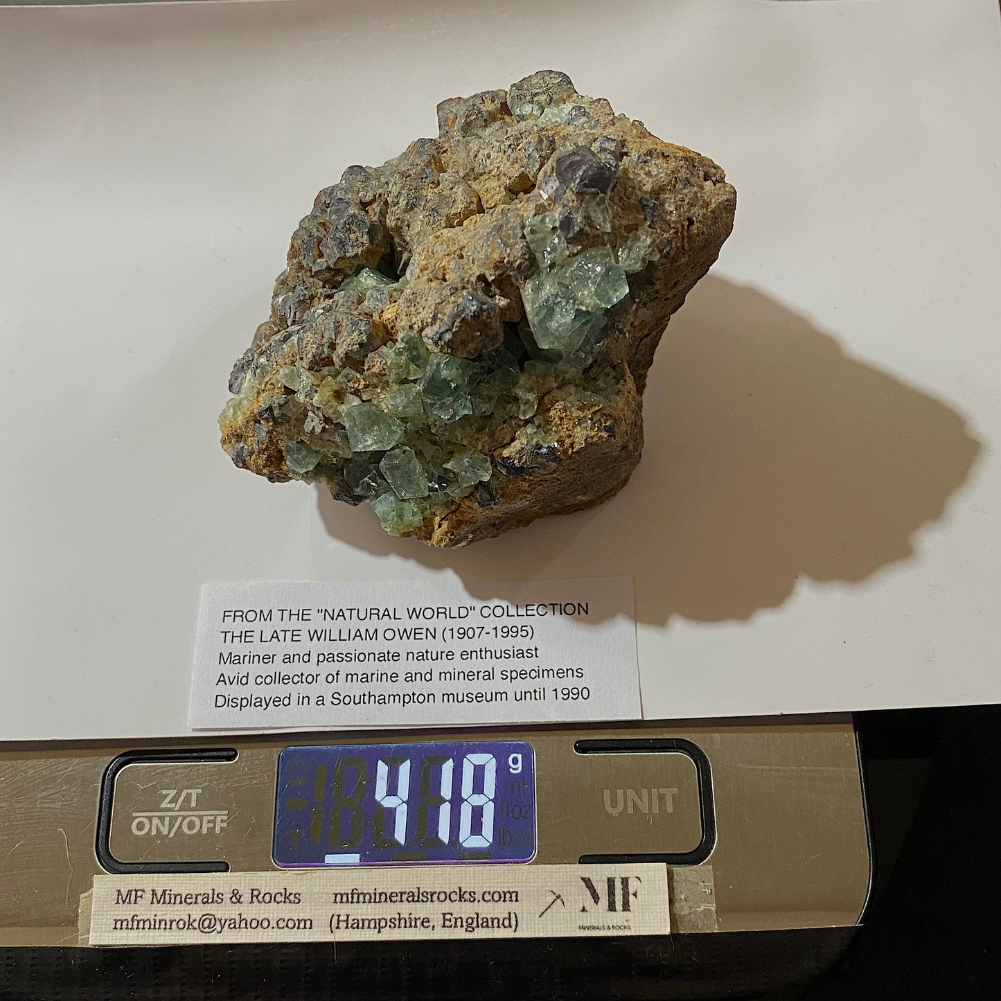 FLUORITE : HEAVY SPECIMEN  - ROGERLEY MINE, STANHOPE, CO DURHAM, 417g MF5257